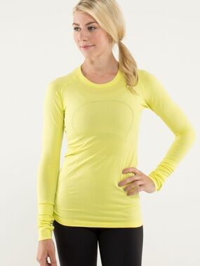 Lululemon Lululemon Swiftly Tech Long Sleeve Seamless Top Yellow Size 6